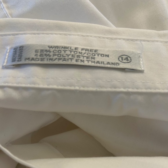 Foxcroft No-iron White Button Down Shirt, size 14 - Picture 5 of 7